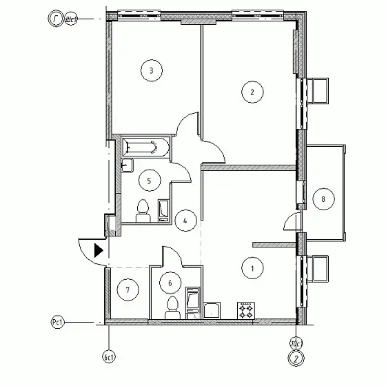 Квартира 2-комн. 63.08 кв. м