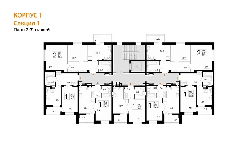 Квартира 1-комн. 38 кв. м