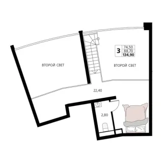 Апартаменты 3-комн.
