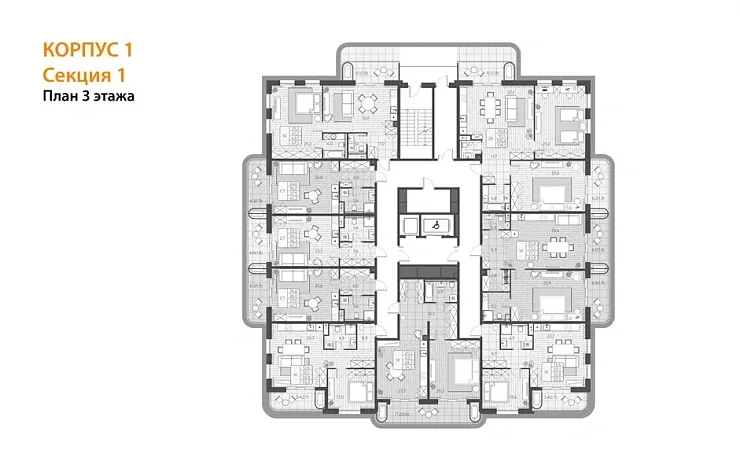 Квартира Студия 42.3 кв. м