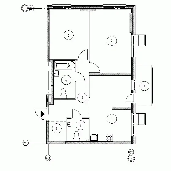 Квартира 2-комн. 64 кв. м
