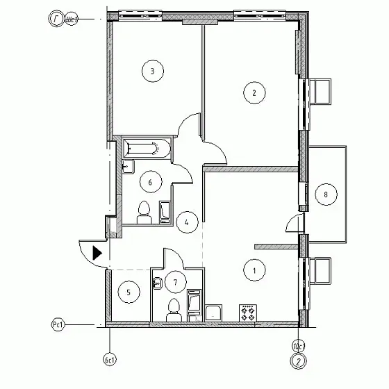 Квартира 2-комн. 63.08 кв. м